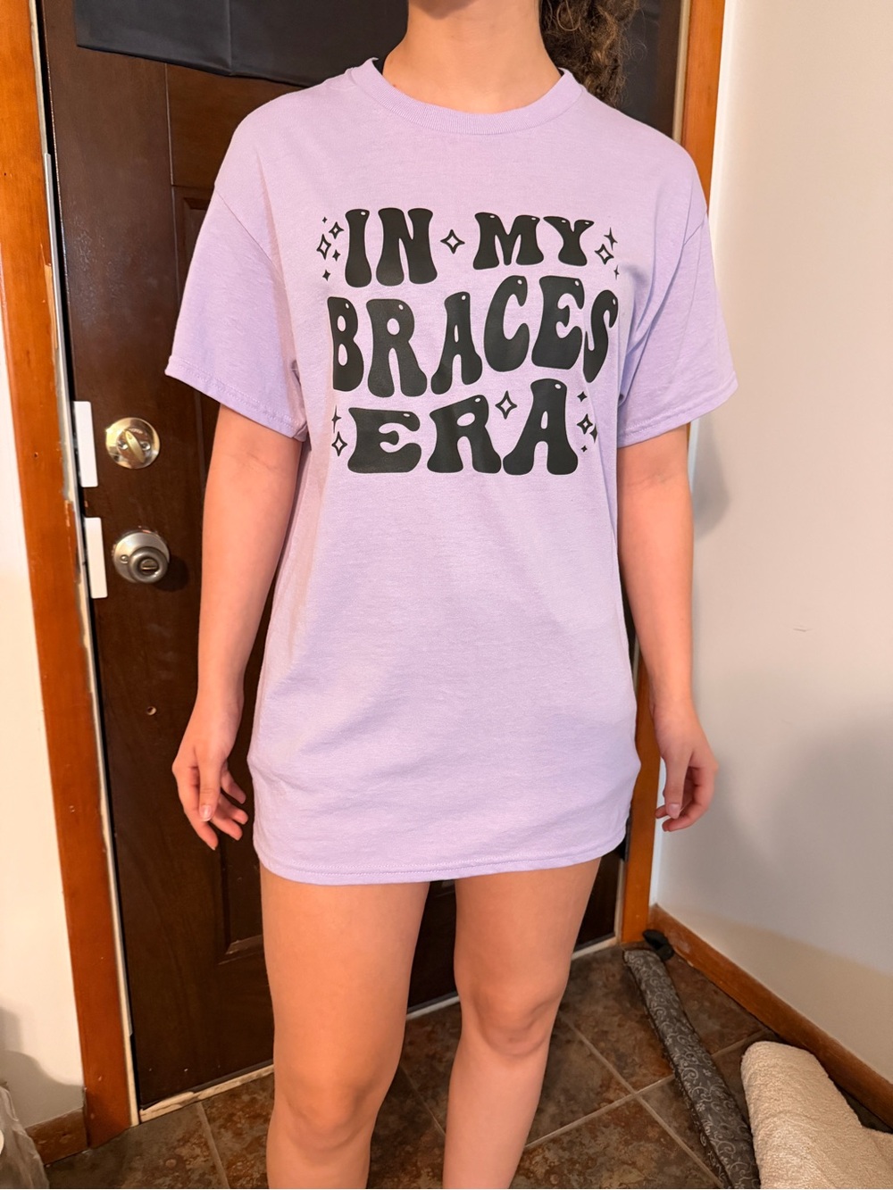 Lilac Graphic Tee "In My Braces Era"